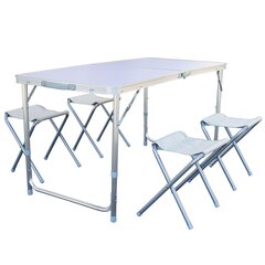 NEW CAMP Apella Folding Table with 4 Benches Set, Πτυσσόμενο Τραπέζι Αλουμινίου για Camping με Καρεκλάκια, NEW-186