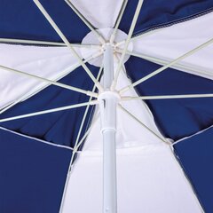 Ομπρέλα Παραλίας 2m 180gsm 8 Ακτίνες 5mm Λευκό | Μπλε 12008
