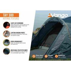 VANGO Soul 300, Σκηνή 3 ατόμων, 285 x 190 x 120(ύψος) cm, TEWSOUL00000005 /Peridot Green